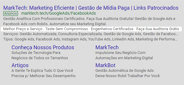 extensão - frase de destaque marktech
