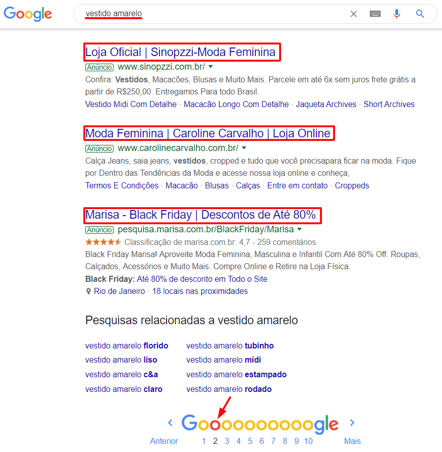 Google Ads ad relevance, example ad 2