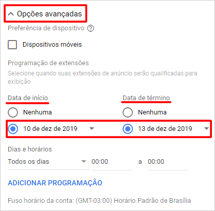 configurar extensão de frases de destaque do google ads 4
